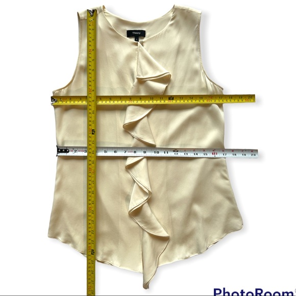 Theory Jastrid Sheen 2 Sleeveless Silk Blouse Ivory Size Small - Picture 9 of 16